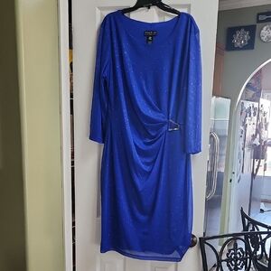 Alexa B Nites Evenings Royal Blue 3/4 Sleeve Dress